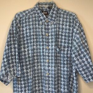 Impact short sleeve blue and cream shirt